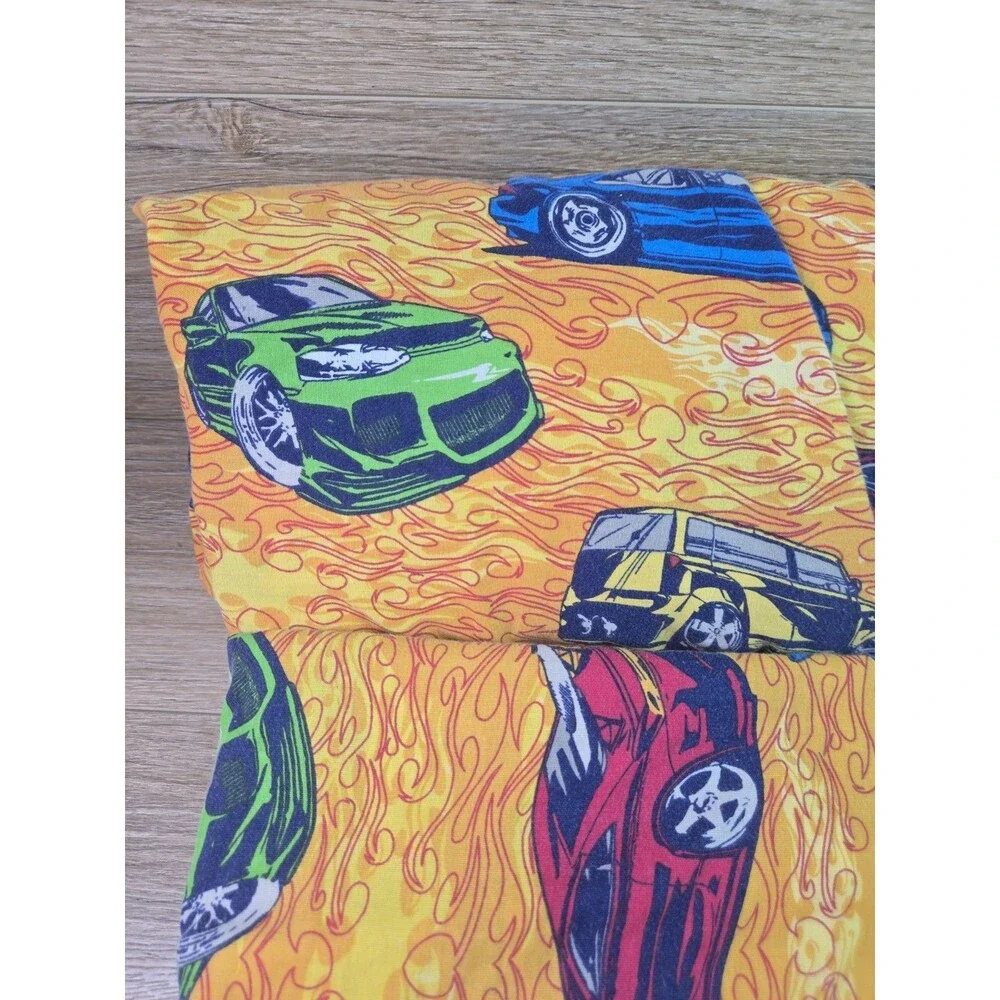 Vintage HOT WHEELS Sheet TWIN fitted & Flat Sheet set. Sewing crafty 90's